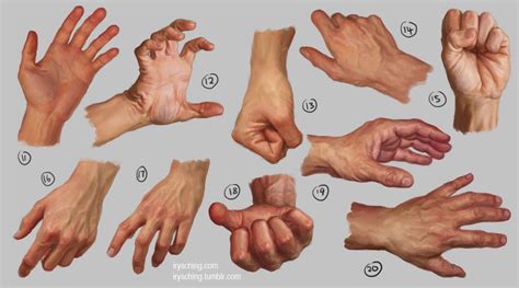 Various Stages Of Hands And Fingers Are Shown In This Drawing Technique