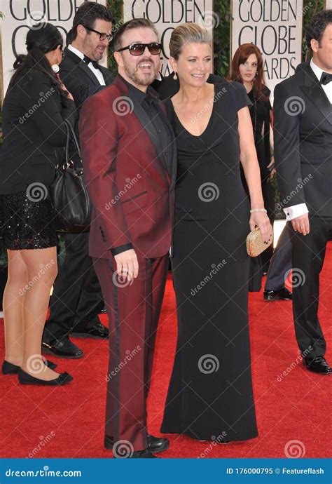 Ricky Gervais & wife editorial image. Image of ricky - 176000795