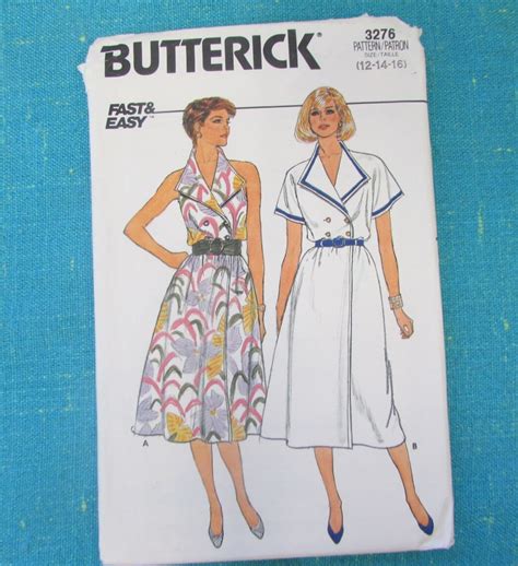 1985 Butterick Sewing Pattern 3276 Misses Loose Fitting Dress With Mock