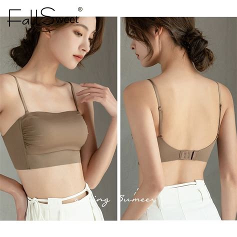 Fallsweet Seamless Bralette Push Up Bras Wireless Tube Top Thin Cup Female Lingerie Shopee