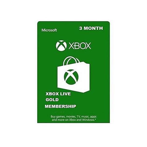 Microsoft Xbox Live 3 Month Gold Card Main Market Online