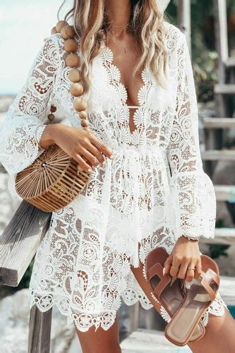 Lace Bathing Suit Cover Up Boho Beach Women Maxi Bikini Sundress Dress Summer Us Ebay