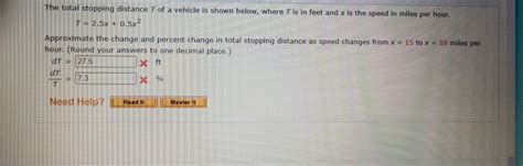 Solved The Total Stopping Distance T Of A Vehicle Is Shown