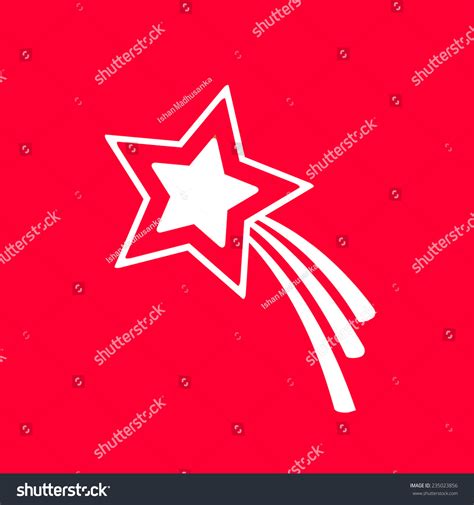 Shooting Star On Red Background Stock Vector (Royalty Free) 235023856 ...