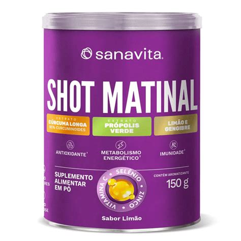 Melhor Shot Matinal - Shot Matinal Limão 150G | 30 Doses Sanavita - Drogaria Sao Paulo