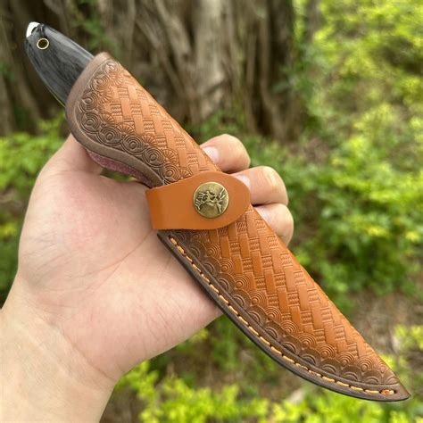 Topwell Handmade Fixo L Mina Bowie Faca D L Mina Afiada Ebony Handle