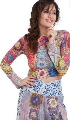 Ipng Hot Shot Crochet Illusion Shawl Blouse Wild Curves