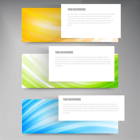 Free Vector Set Of Modern Vector Banners With Lines