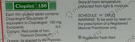 Clopilet 150 Mg Tablet 10 Uses Side Effects Price Dosage