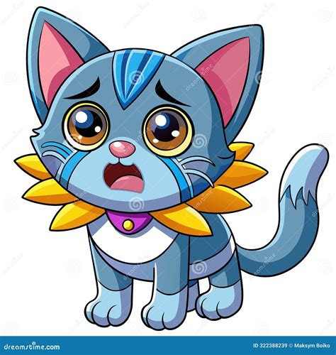 Australian Mist Cat Cries Vector Kawaii Stock Vector - Illustration of