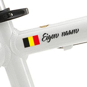 Fiets Naamsticker Met Belgische Vlag Set Van 2 Shopgroup Nl