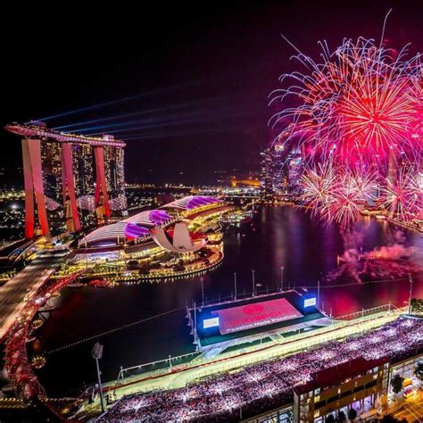 Fireworks Are Lit Up In The Night Sky Over A City