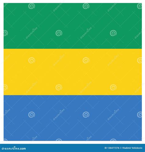 Gabon Flag - Gabonese Republic Stock Vector - Illustration of file