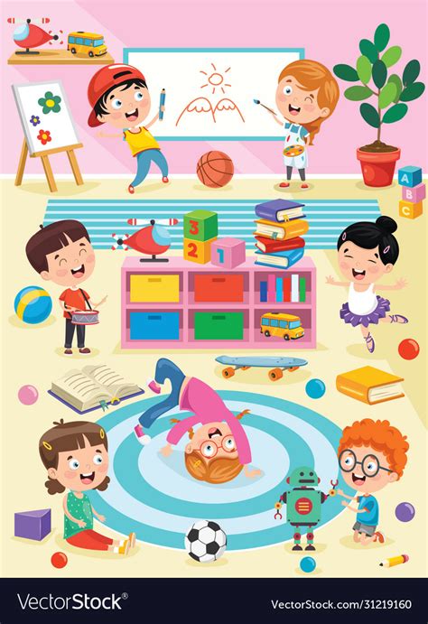 Preschool classroom Royalty Free Vector Image - VectorStock