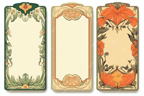 Three Blank Cards With Decorative Borders | Premium AI-generated vector