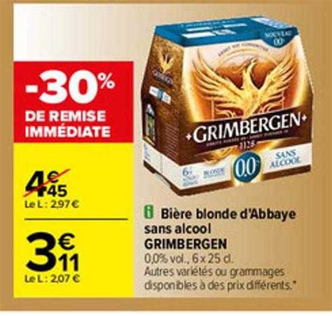 Promo Bi Re Blonde D Abbaye Sans Alcool Grimbergen Chez Carrefour Icatalogue Fr