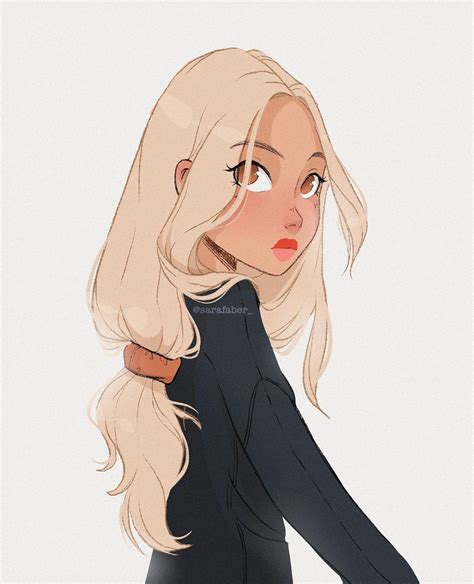 Cartoon Girl With Blonde Hair