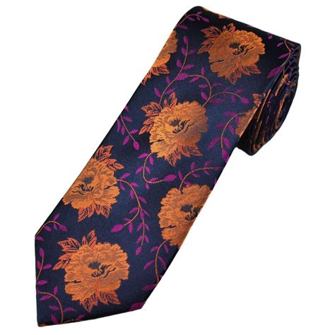 Tresanti Celeste Navy Blue Orange Cerise Pink Floral Patterned Men S