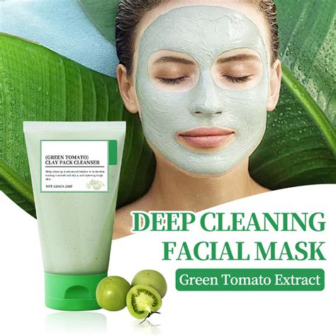 Yilest Green Tomato Clay Mask 120g Deep Cleansing Moisturizing Oil Control Remove Blackheads