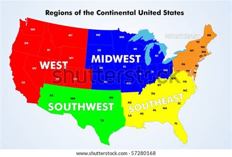 Regions Continental United States Vector Source Stock Vector (Royalty ...