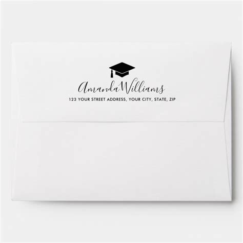 Elegant graduation envelopes with custom color cap | Zazzle