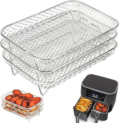 Bykitchen Air Fryer Rack For Ninja Dual Basket Layers Stainless