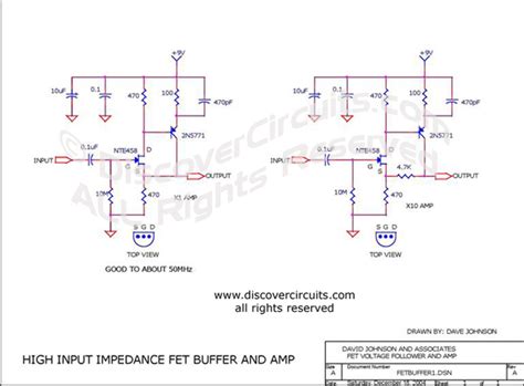 Circuit High Impedance JFET Buffers Circuit Designed By David A