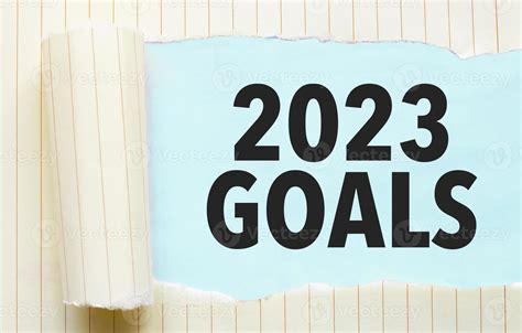 torn paper with text goals 2023 and blue background 18966124 Stock ...