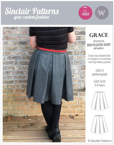 Box Pleated Skirt Sewing Pattern Pdf Pdf Sewing Patterns For Women