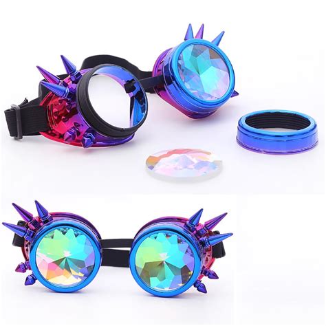 Cheap Kaleidoscope Colorful Glasses Rave Festival Party Edm Sunglasses