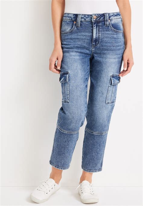 m jeans by maurices™ Straight High Rise Cargo Ankle Jean | maurices
