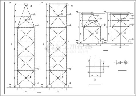 某钢结构通廊结构设计图（独立基础，共12张）桁架结构土木在线