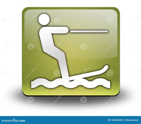 Icon Button Pictogram Water Skiing Stock Illustration Illustration