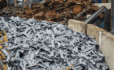 Heaps Of Ferrous And Non Ferrous Scrap Metal At Scrap Works A Large