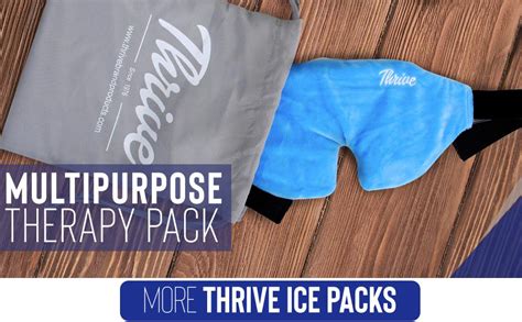 Amazon Thrive Ice Pack Gel Eye Mask Hot Cold Therapy Blue Count Contoured Reusable