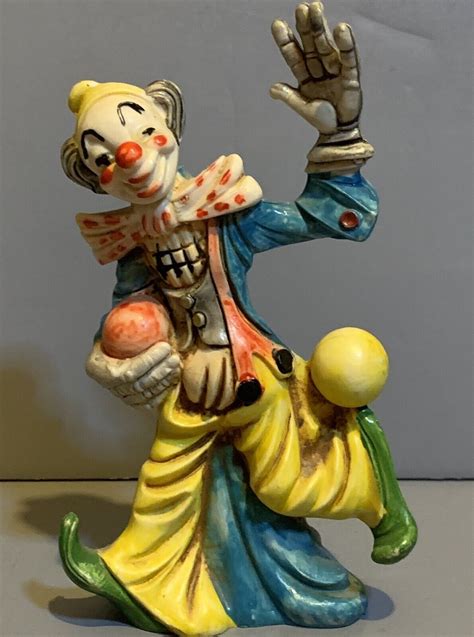 Vtg Juggling Clown Fontanini Magician W Balls Made In Italy T Ebay