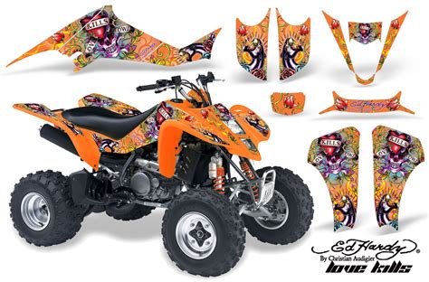 Dekorekit Grafik Kit Dekor Ed Hardy Love Kills Kawasaki Kfx 400 Quad Atv Graphi