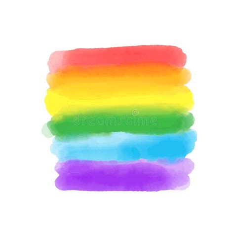 Rainbow Paint Texture Gay Pride Symbol Hand Painted Strokes Isolated On White Background