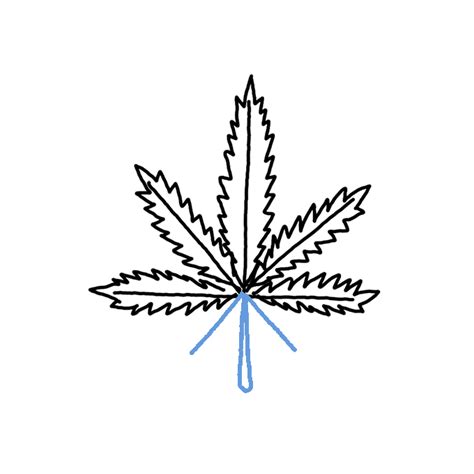 How to Draw a Pot Leaf - Step by Step Easy Drawing Guides - Drawing Howtos