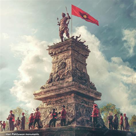 Honoring Heroes Visuals of Monuments and Statues for Hari Pahlawan