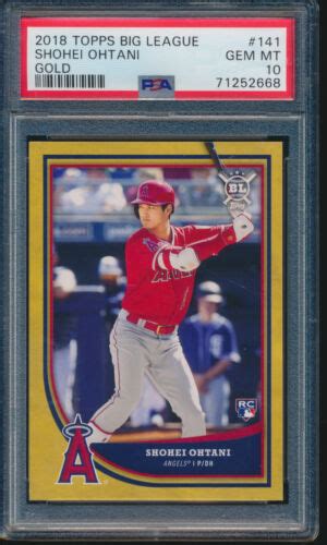 PSA 10 SHOHEI OHTANI OTANI 2018 TOPPS BIG LEAGUE GOLD LA DODGERS RC GEM