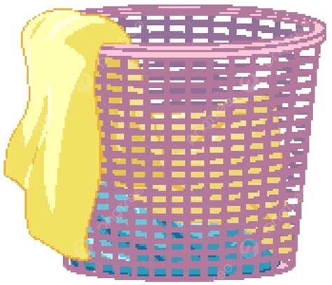 Laundry Basket With Clothes On White Background Dry Cleaner Tidy Vector