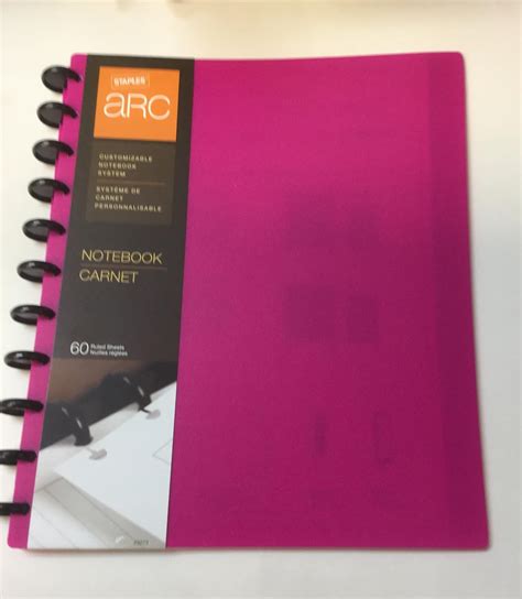 Staples Arc Customizable Notebook System 60 Sheets 85 X 11 In Pink