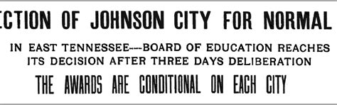 Johnson City Joyously Awarded East Tennessee Normal School in 1909 ...