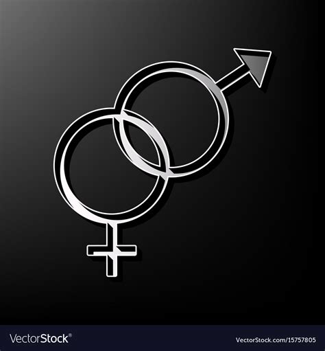 Sex Symbol Sign Gray 3d Printed Icon On Royalty Free Vector