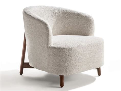 Twenty Fabric Armchair And Canaletta Walnut Base By Porada Design