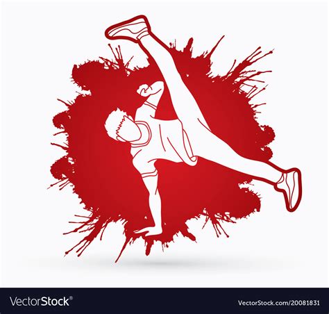 Street Dance B Boys Hip Hop Dancing Action Vector Image