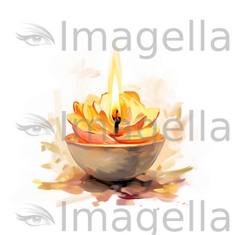 4K Vector Diya Clipart in Impressionistic Art Style – IMAGELLA