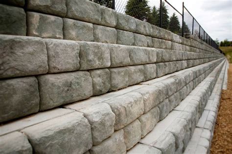 Cobblestone Concrete Retaining Wall System for Parking Lot Construction ...