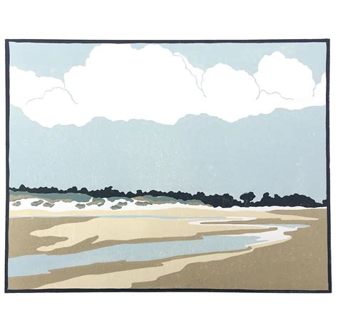 The Long Beach Holkham Lino Print — Fiona Carver artist